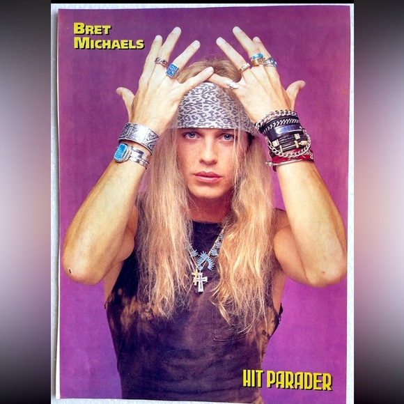 Poison’s Bret Michaels Hit Parader pinup - Picture 1 of 1